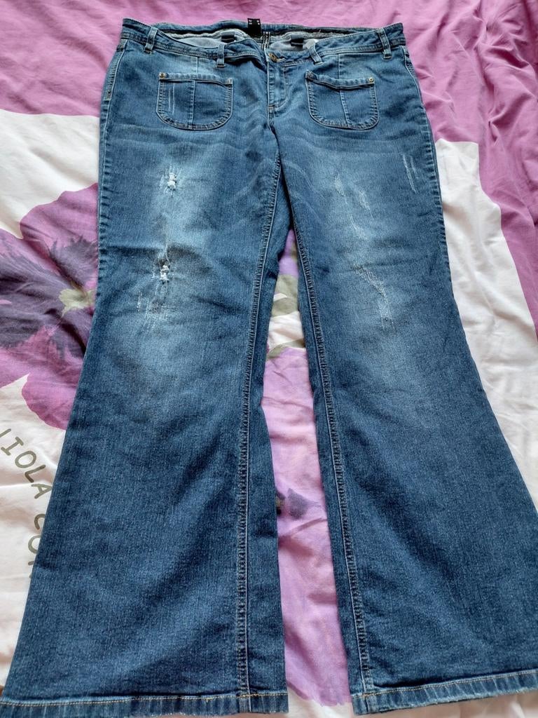Rainbow flared jeans - Maat 48, Kleding | Dames, Spijkerbroeken en Jeans, Rainbow, Blauw, Overige jeansmaten, Ophalen of Verzenden