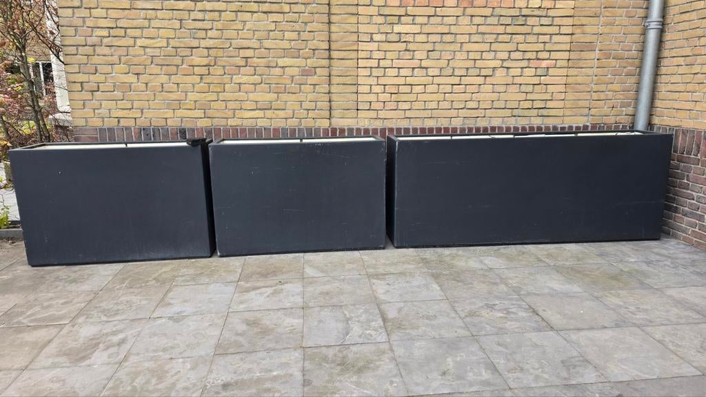 3 Plantenbakken met bodem, Tuin en Terras, Ophalen, Vierkant, Kunststof