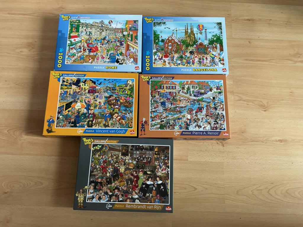 5x That's Life Puzzels (1000 stukjes) - Zo goed als nieuw, Ophalen of Verzenden, 500 t/m 1500 stukjes, Zo goed als nieuw, Legpuzzel
