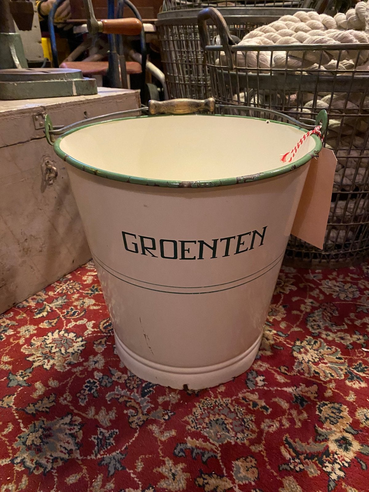 Crème emaille emmer, Antiek en Kunst, Antiek | Emaille, Ophalen of Verzenden