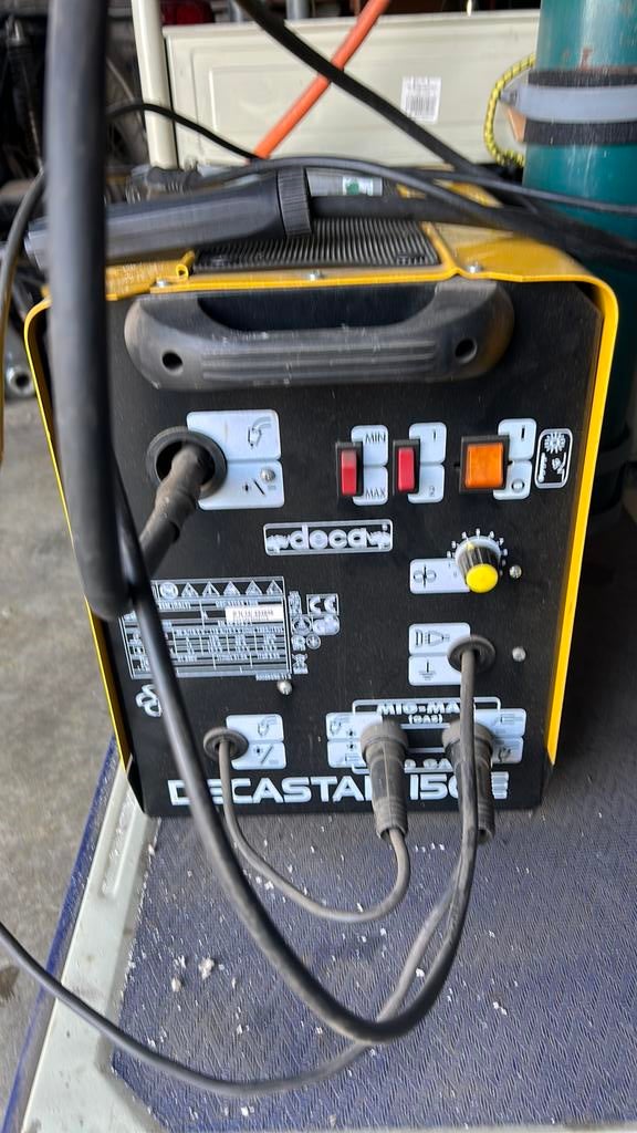 Te koop decastar 150e incl gasfles argon/co2 80/20   220V, Doe-het-zelf en Verbouw, Ophalen of Verzenden, Zo goed als nieuw, Minder dan 150 ampère