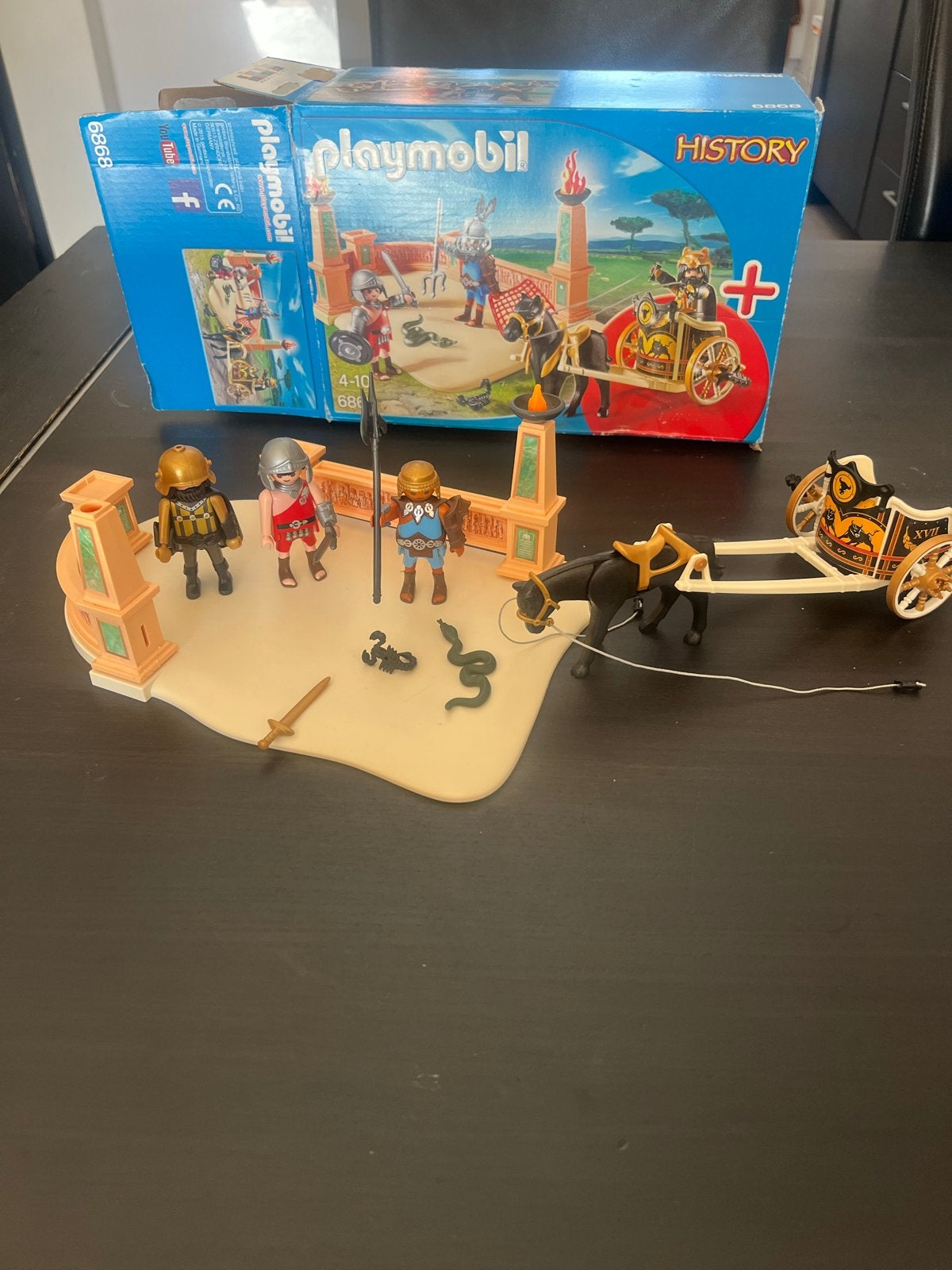 Playmobil History 6688 Romeinse Strijdwagen met Arena, Ophalen, Complete set, Voertuig, Historisch