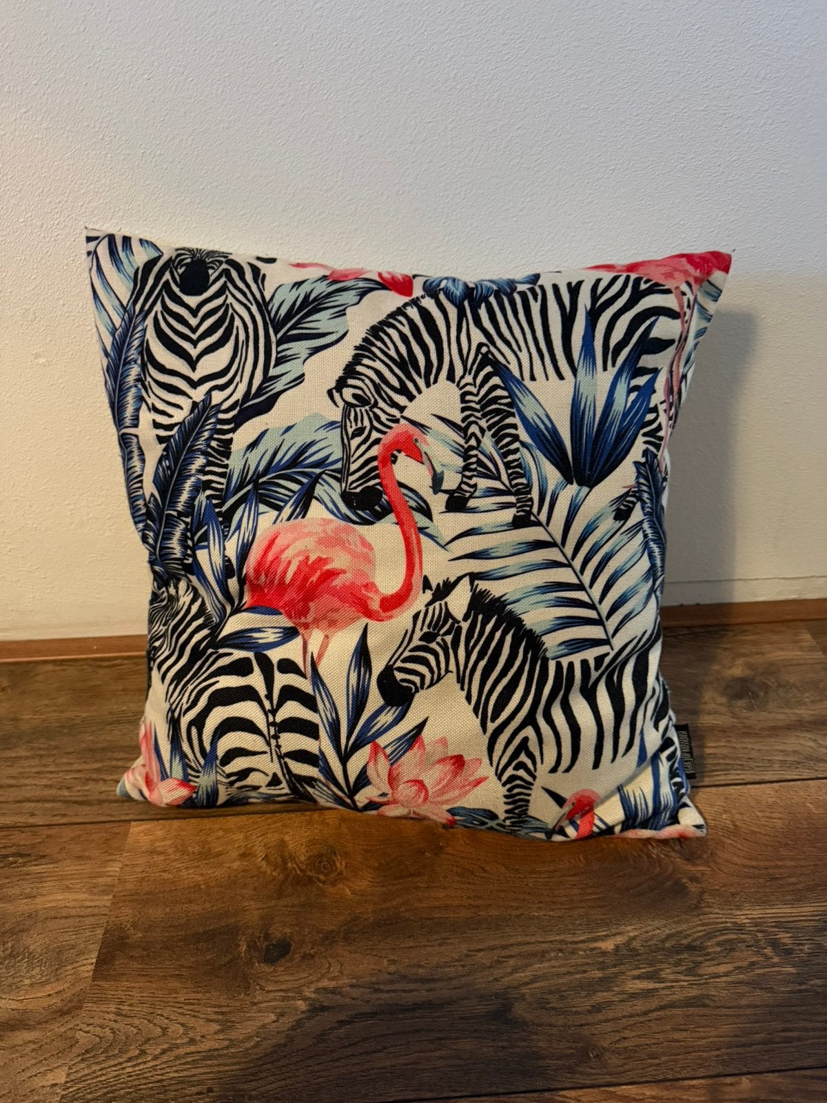 Gek op Kussens! Kussen van zebra’s en flamingo’s, Overige merken, Meerkleurig, Vierkant, Ophalen of Verzenden