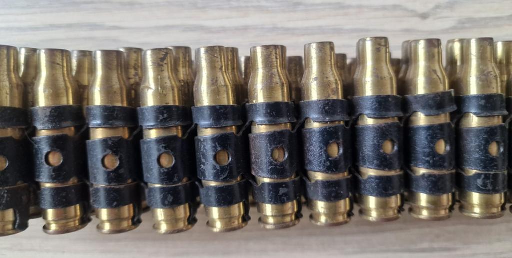 Set 4 patroonbanden, o a 7,62 NATO, hulzen, Ophalen of Verzenden, Landmacht, Duitsland, Hulzen of Bodemvondsten