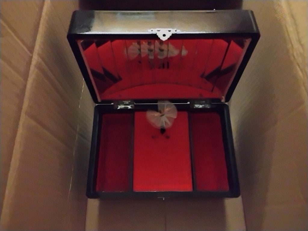 vintage lakwerk muziekdoos met ballerina, Ophalen of Verzenden