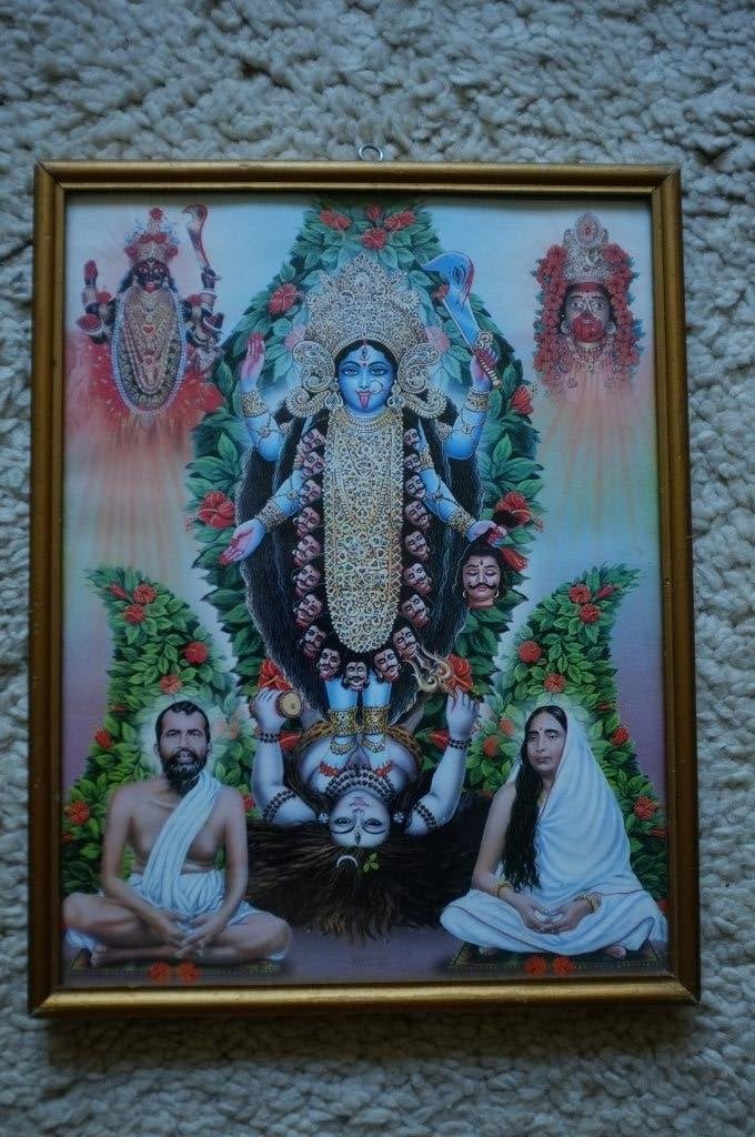 Kali ingelijst Godin Hindoeïsme, Ophalen of Verzenden, Gebruikt, Kaart of Prent, Hindoeïsme