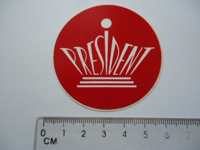 sticker oud President machine logo hammer mill hamermolen, Verzenden, Zo goed als nieuw, Bedrijf of Vereniging