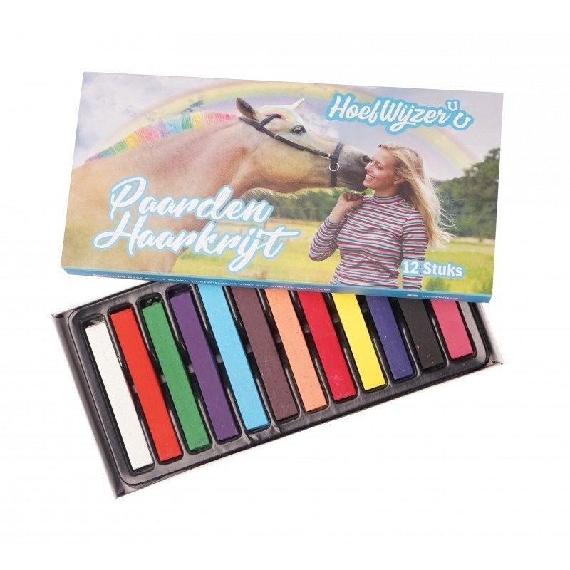 HoefWijzer Paarden Haarkrijt. Twaalf verschillende kleurtjes, Horka, Verzorgingsset, Nieuw, Ophalen of Verzenden