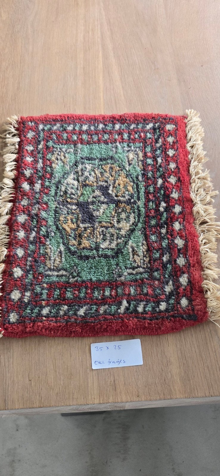 Vintage Mini Tapijtje - Handgeweven Oosters Design, Huis en Inrichting, Stoffering | Tapijten en Kleden, Zo goed als nieuw, Minder dan 50 cm