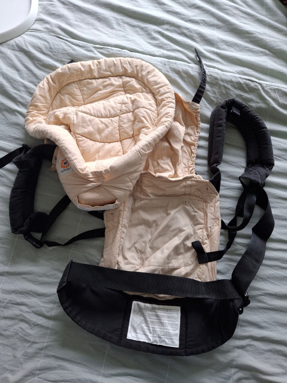 Ergobaby draagzak met newborn inzet, Gebruikt, Buik, Rug of Zij, Draagzak, Ophalen