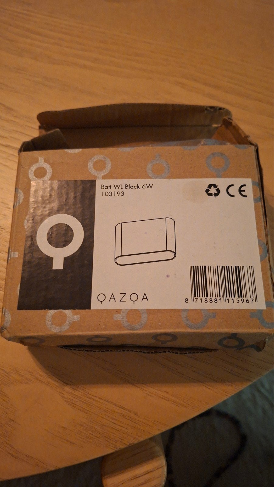 QAZQA Batt WL Black 6W LED Wandlamp - Nieuw in doos, Metaal, Met verlichting, Zwart, Nieuw