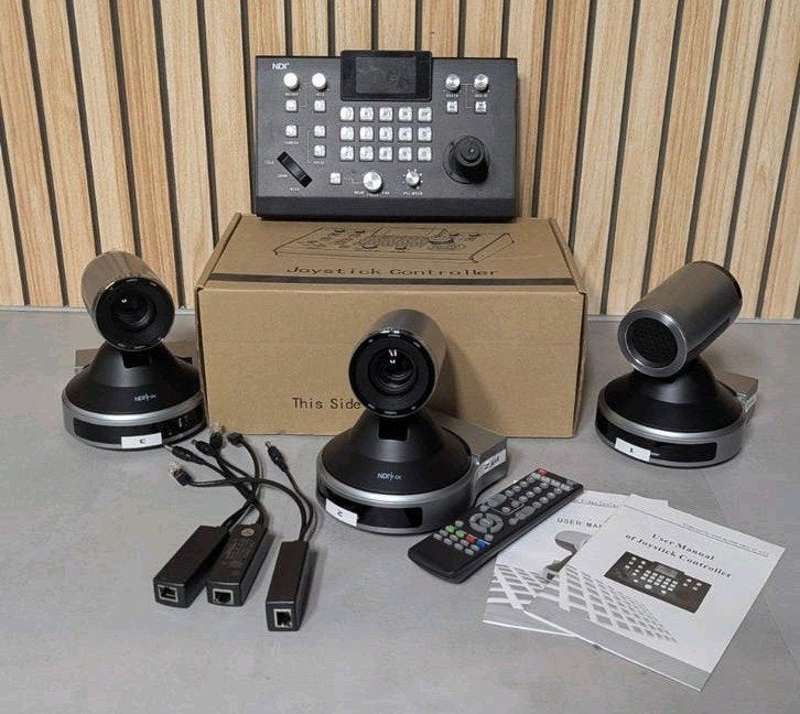 PTZ Camera Systeem NDI HD HDMI met Controller en 3 Camera's, Overige merken, Full HD, Gebruikt, 20x of meer