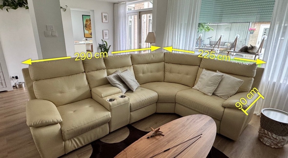 Luxe Hoekbank met Elektrische Relaxfunctie en USB-poort, Huis en Inrichting, Banken | Bankstellen, Ophalen, 250 tot 300 cm, Hoekbank