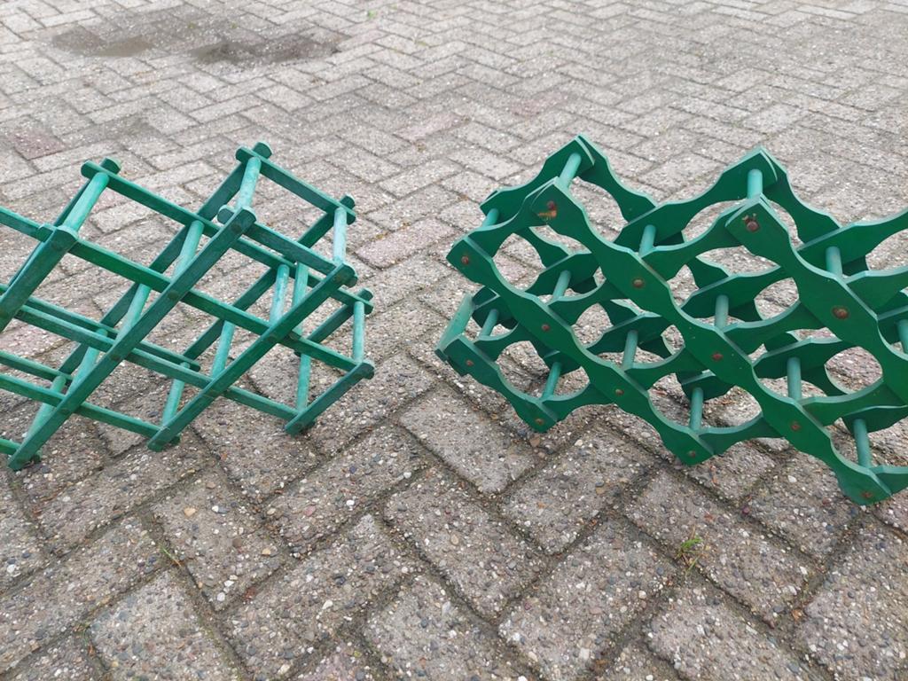 Vintage wijnrek wijnrekken wijnrekken., Ophalen of Verzenden, Minder dan 50 cm, Minder dan 5 flessen