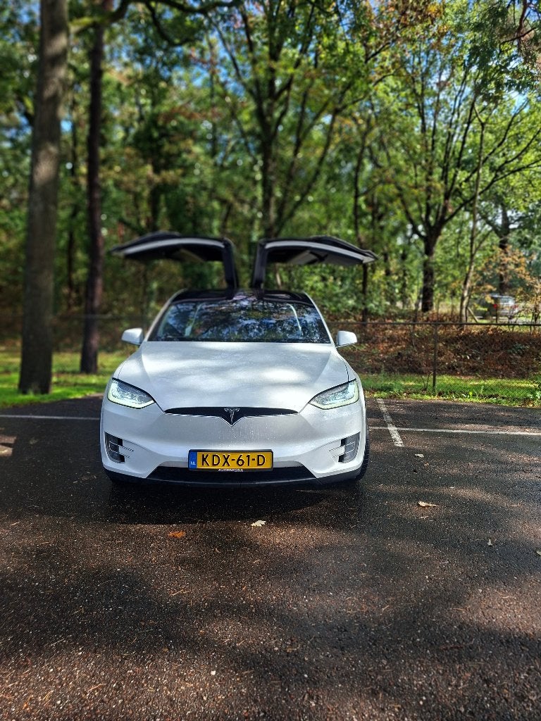 Tesla Model X 90D | 6-p | Winterpakket | Trekhaak |Autopilot, Auto's, Model X, Zwart, 2374 kg, Leder en Stof