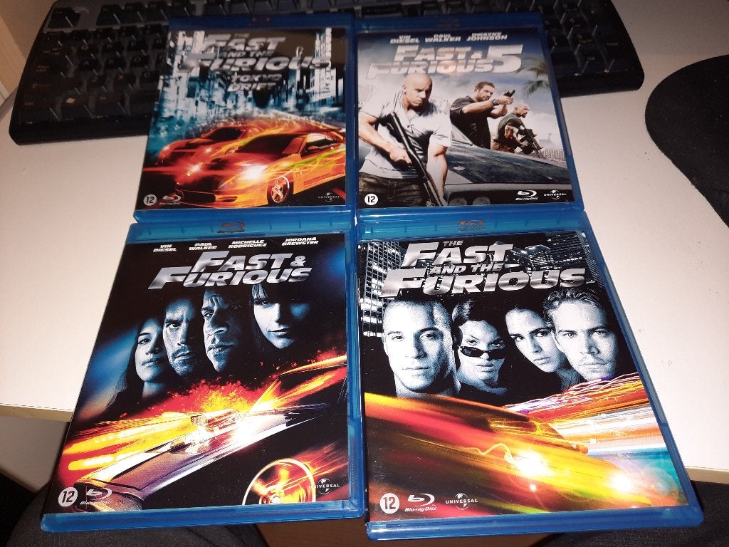 4X BLU RAY fast furious, Ophalen, Zo goed als nieuw, Actie