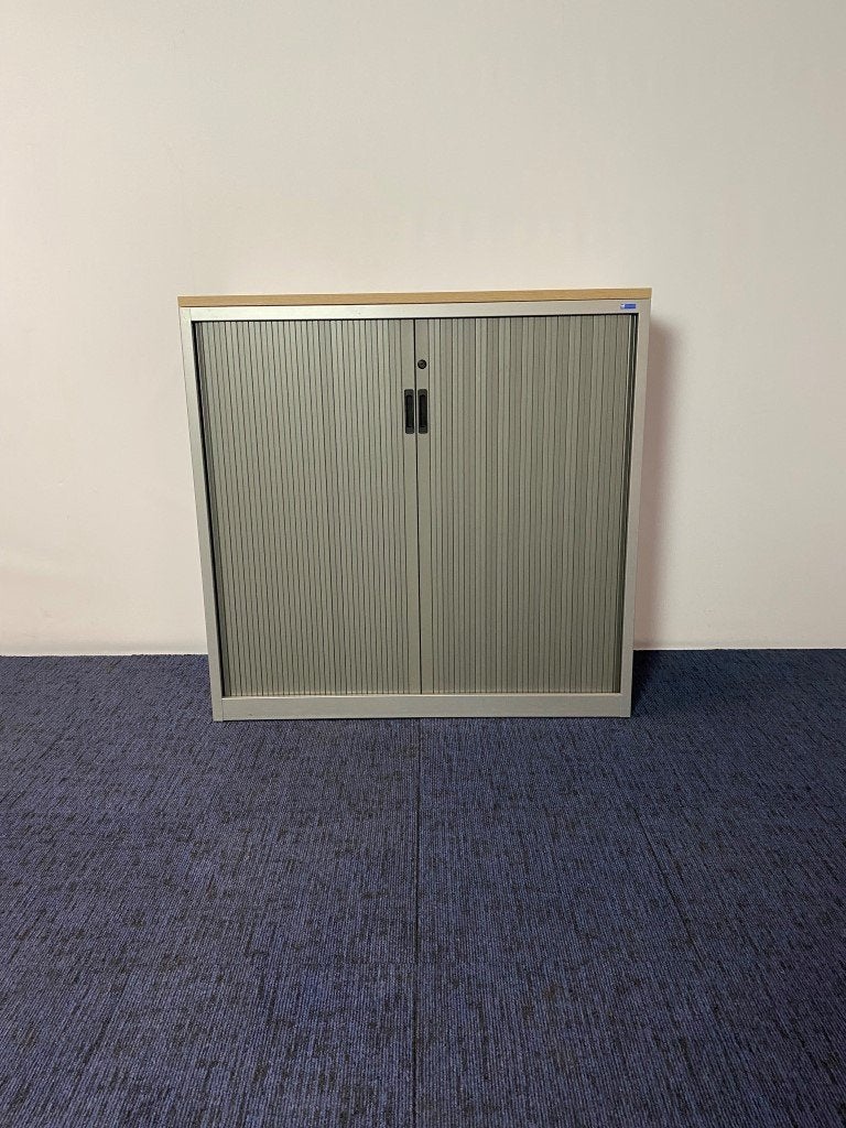 5 x roldeurkast Voortman, aluminium/grijs, H 118 x B 120 cm., Ophalen, Gebruikt