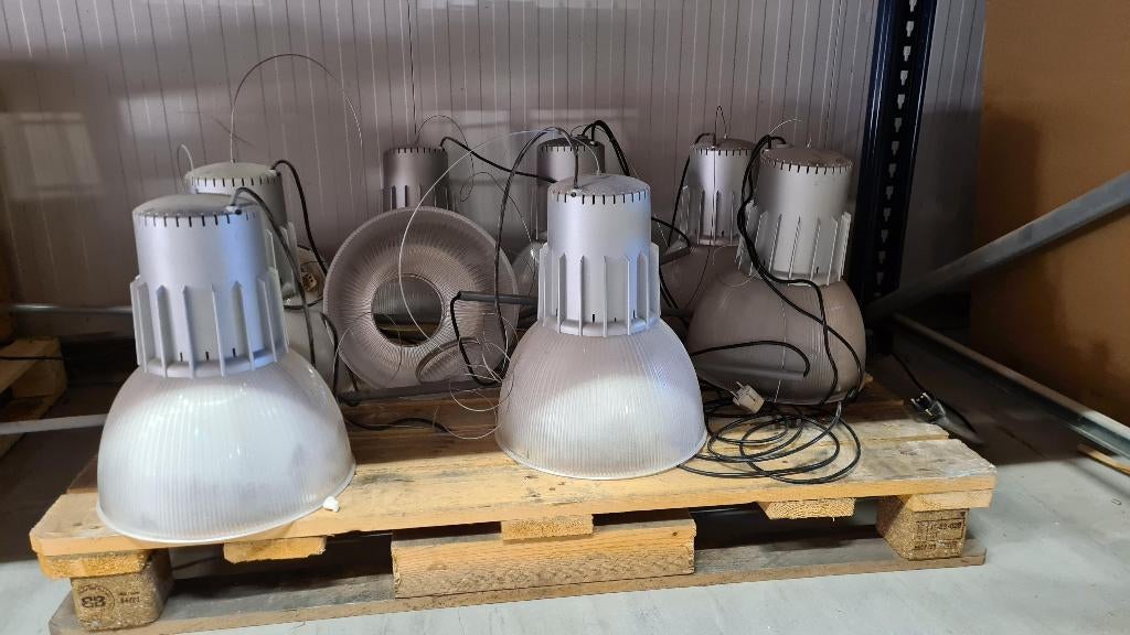 Paris Industrial | Industriële hanglamp | Nog 6 stuks beschi, Ophalen, Gebruikt, Glas, Industrieel