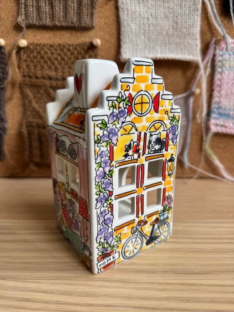 Blond Amsterdam lichthuisje met trapgevel B keus, Ophalen of Verzenden, Zo goed als nieuw, Aardewerk, Blond Amsterdam
