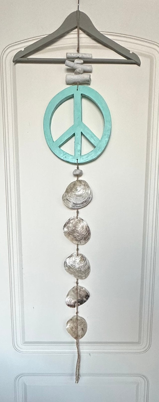 Wandhanger peace / schelpen, 138 cm, Hout, Nieuw, Ophalen of Verzenden
