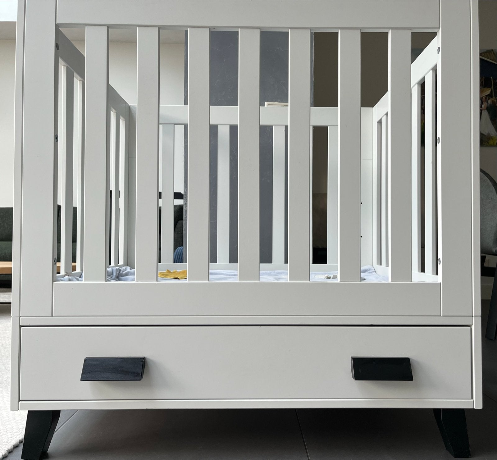 Witte box met lade en 2 boxkleden, 97x83x99 cm, Kinderen en Baby's, Boxen, Ophalen, Gebruikt, Rechthoekig, Boxkleed