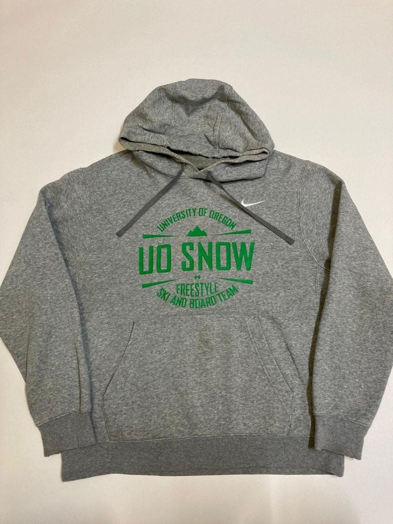 Y2K 2000s Nike Sweater - M - Grey- UNI of Oregon, Maat 48/50 (M), Nike, Ophalen of Verzenden, Zo goed als nieuw
