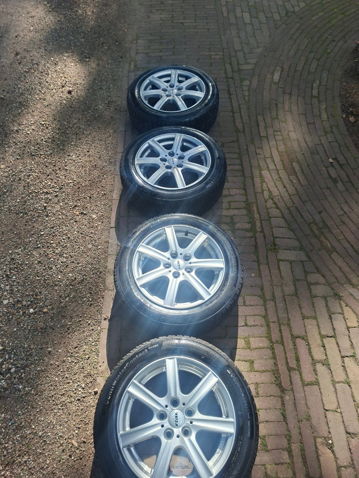 Continental winterbanden steek 5x112, Ophalen, Gebruikt, 16 inch, Banden en Velgen