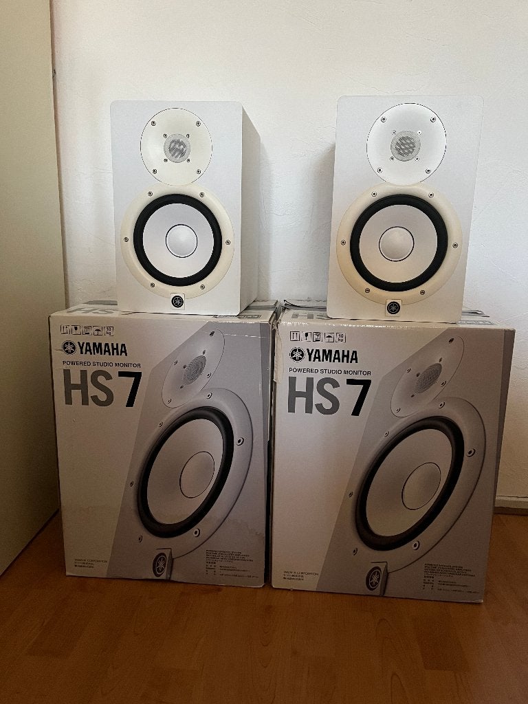 Yamaha HS7 (wit) monitor speakers, in goede staat!, Ophalen, Studiomonitor, Yamaha, Zo goed als nieuw