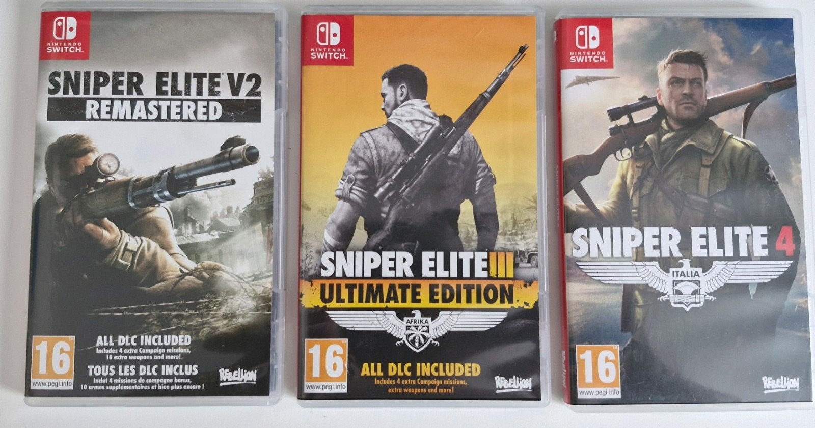 Nintendo Switch Sniper Elite games (3 stuks), Ophalen of Verzenden, Zo goed als nieuw, Met 1 controller, Switch 2019 Upgrade