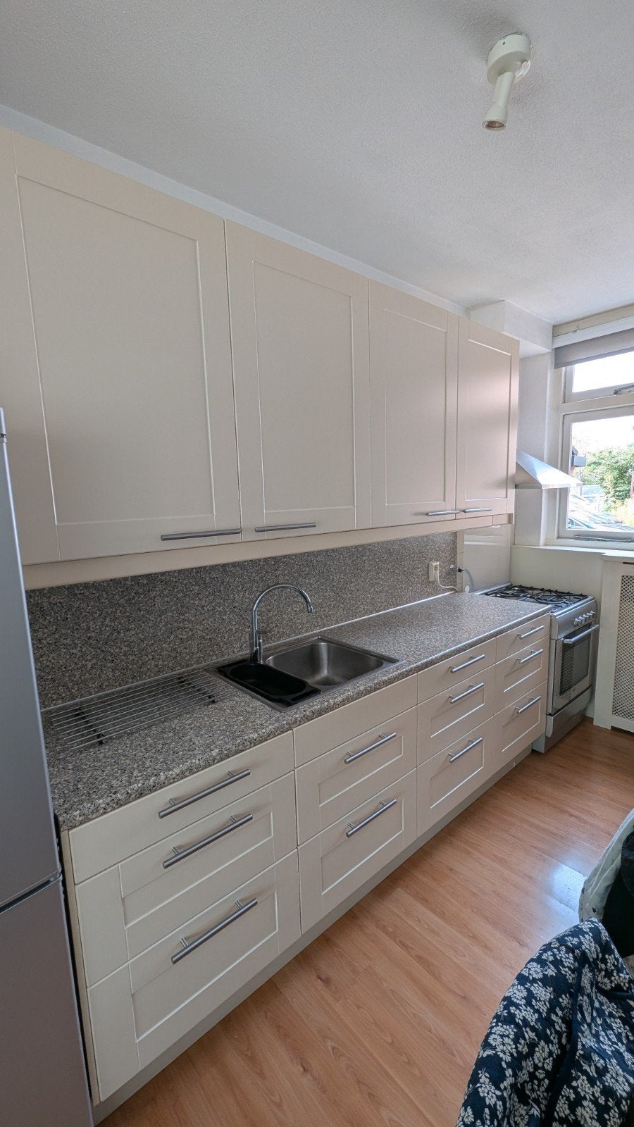 Complete Keuken met losstaand gasfornuis en losse afzuigkap, Ophalen, Gebruikt, Enkelwandige keuken, Kunststof