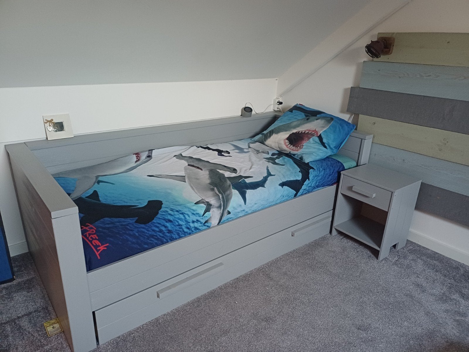 Mooi houten bed van Woood, Ophalen, Gebruikt, 90 cm, Eenpersoons