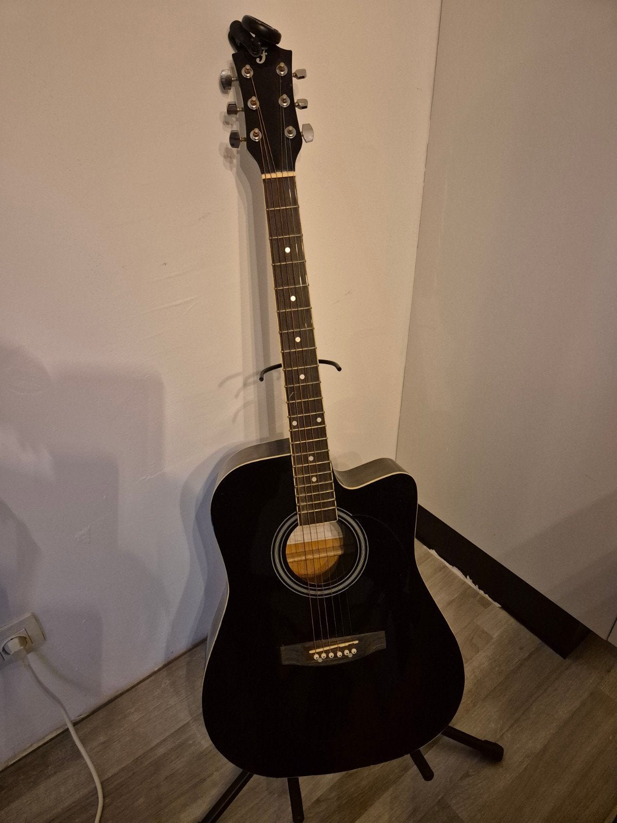 Fazley W50CBK akoestische gitaar zwart, Muziek en Instrumenten, Ophalen, Zo goed als nieuw, Western- of Steelstringgitaar