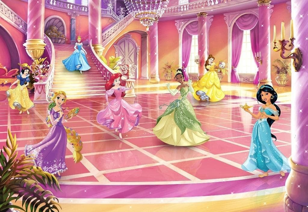 Disney Princess Behang Bal - 368x254 cm - Gratis Verzending, Verzenden, Nieuw, Nvt, Nvt