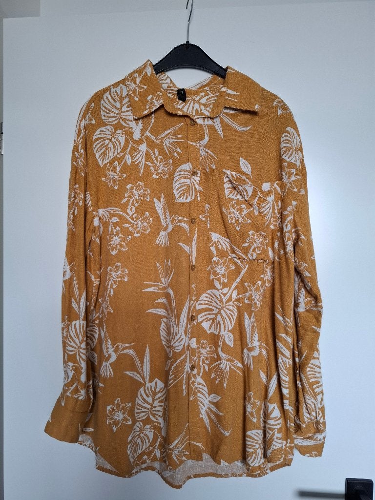blouse S viscose linnen, Kleding | Dames, Blouses en Tunieken, Geel, Ophalen of Verzenden, Zo goed als nieuw, Maat 36 (S)