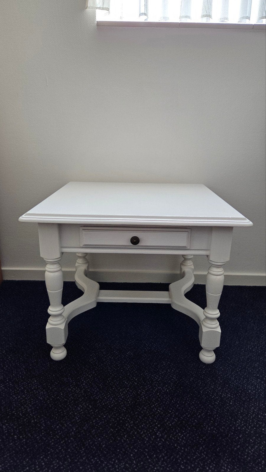 Witte bijzettafel met lade - Klassiek design, Gebruikt, Klassiek, 55 tot 75 cm, Rechthoekig