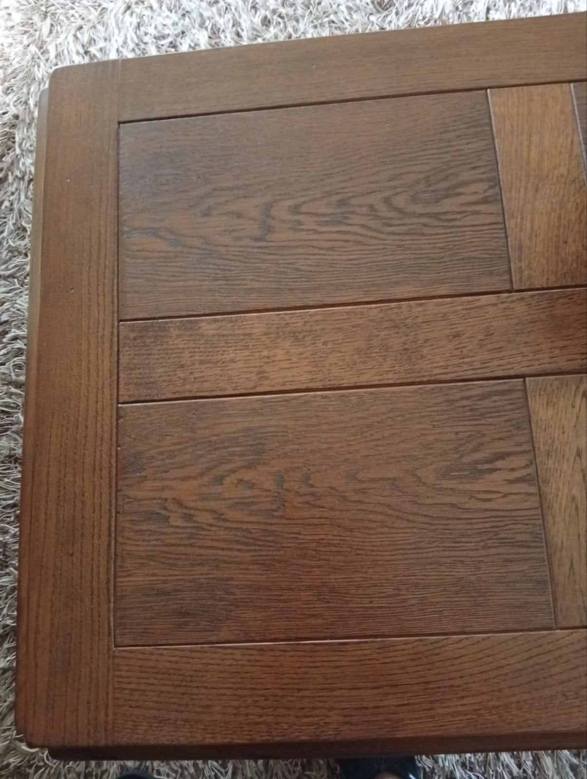 Robuuste eikenhouten salontafel, uitklapbaar, Gebruikt, 100 tot 150 cm, Eikenhout, Ovaal