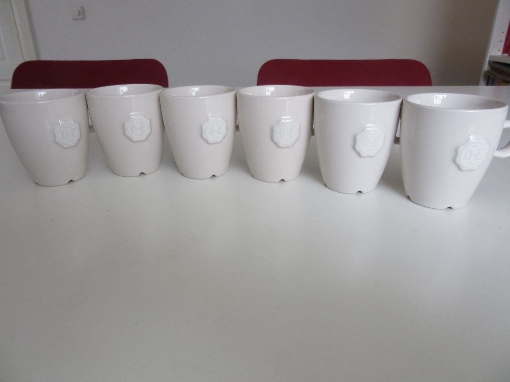 Douwe Egberts 6 creme kleurige Senseo mok kop beker van MOSA, Huis en Inrichting, Overige materialen, Overige merken, Zo goed als nieuw