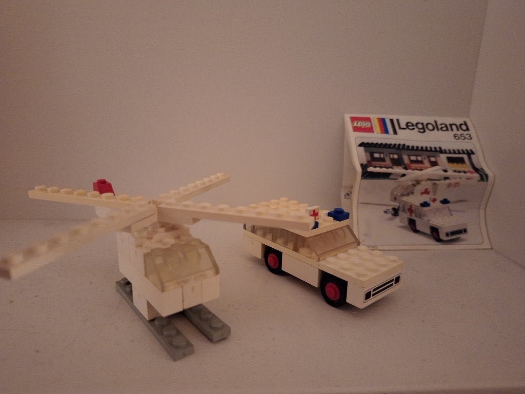 Lego 653 Ambulance en Helikopter set, Gebruikt, Lego, Inclusief instructies, Ophalen of Verzenden