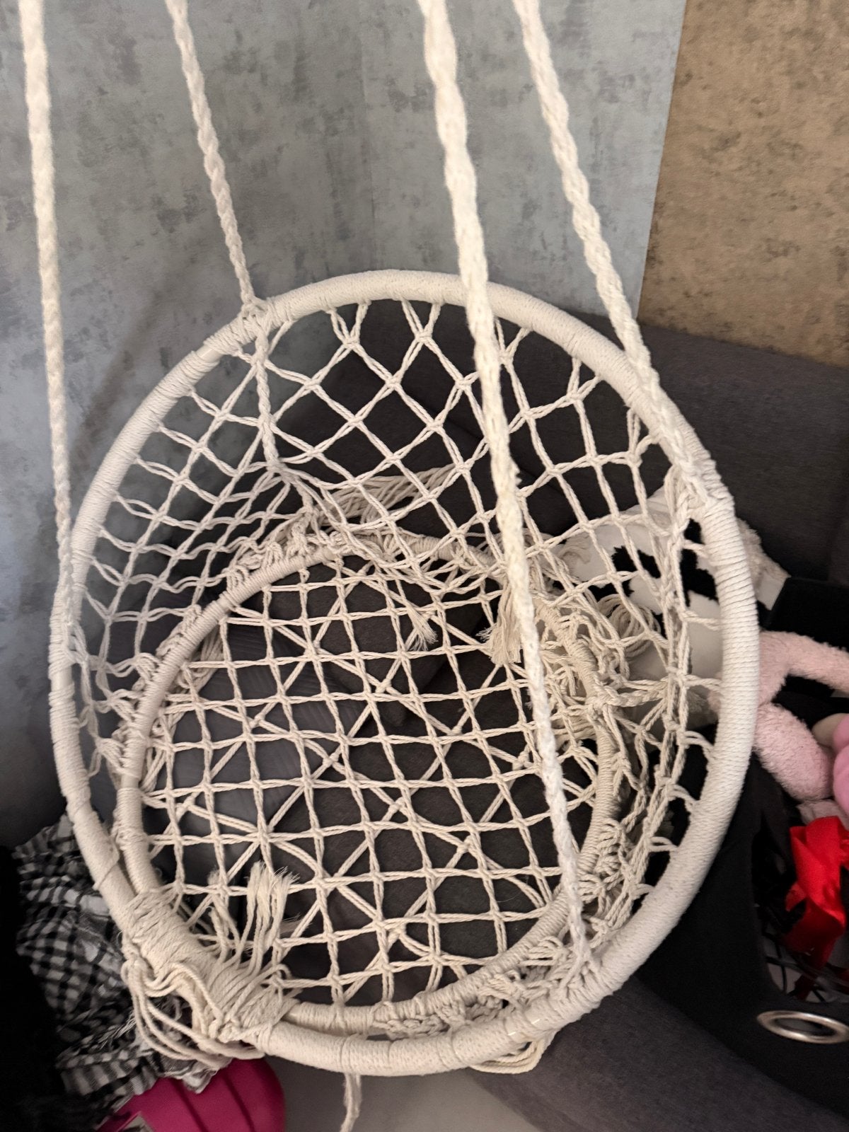 Macramé Hangstoel - Bohemian Stijl, Ophalen, Wit, Zo goed als nieuw, Eén