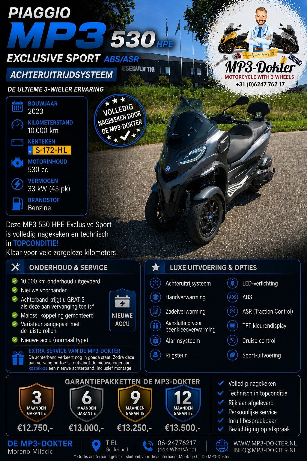 Piaggio MP3 530 HPE Exclusive 2023 | Vanaf €12.750, Ophalen