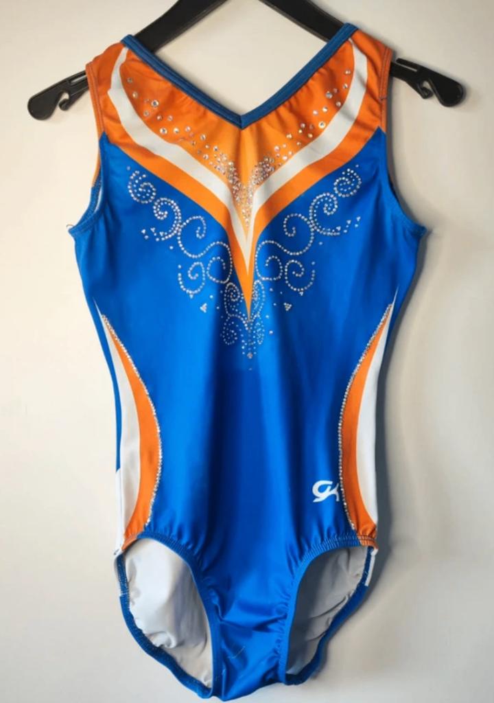 GK | turnpakje | limited edition | maat AM - XS, Sport en Fitness, Turnen, Gebruikt, Blauw, Ophalen of Verzenden, Turnpak(je)
