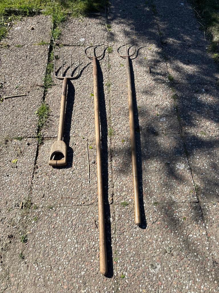 Set van 3 gebruikte hooivorken, Tuin en Terras, Ophalen, Gebruikt, Vork