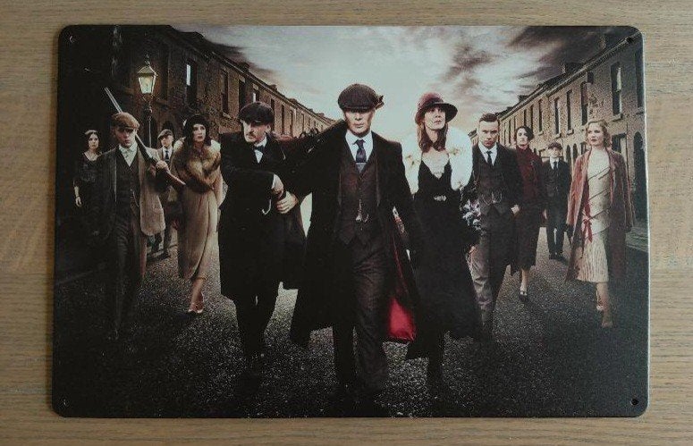 Peaky blinders wanddecoratie bord, Huis en Inrichting, Metaal, Meerkleurig, Decoratieobject, Ophalen of Verzenden