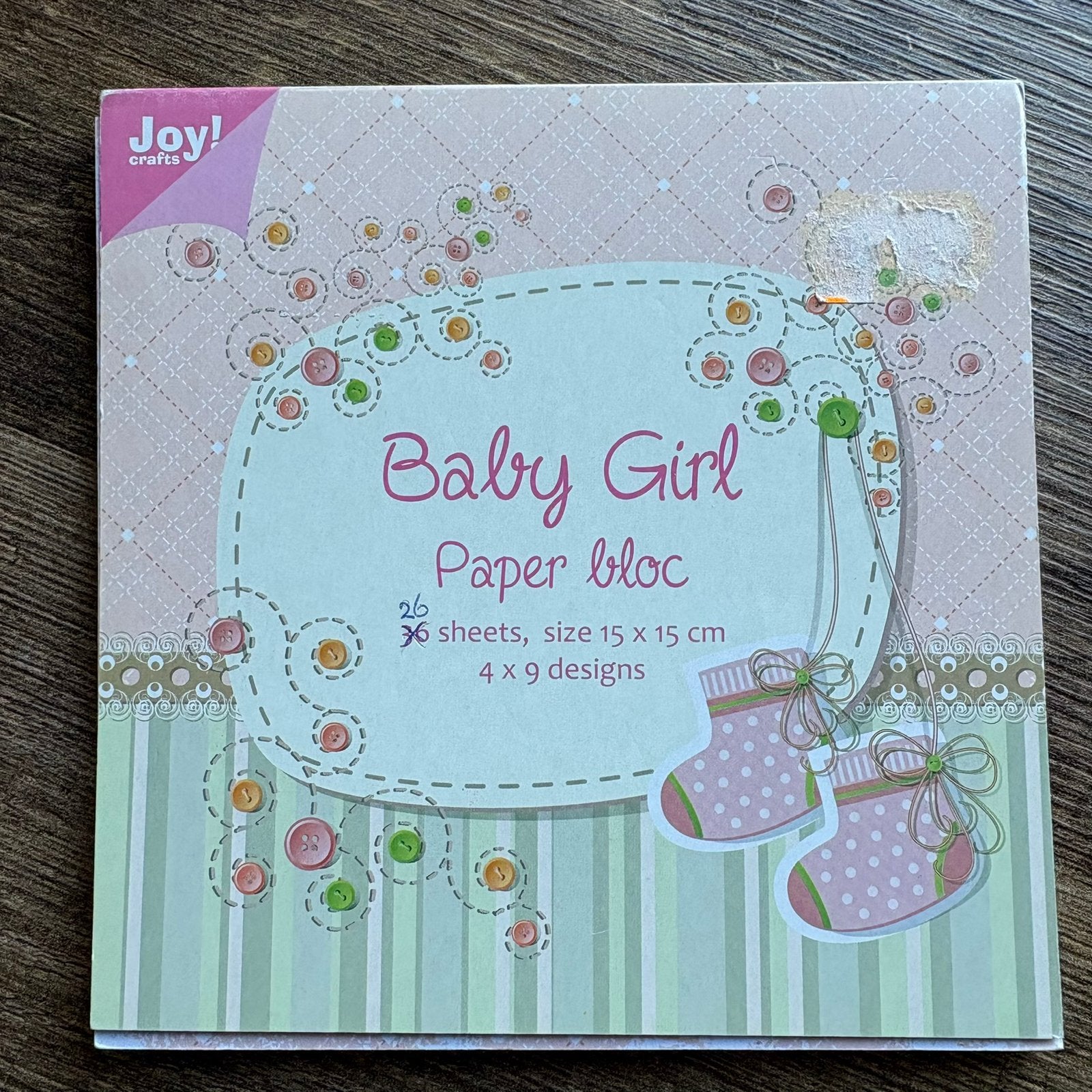 Rest papier blok, 26 vel van Joy!crafts, 15x15 cm, baby girl, Ophalen of Verzenden, Zo goed als nieuw