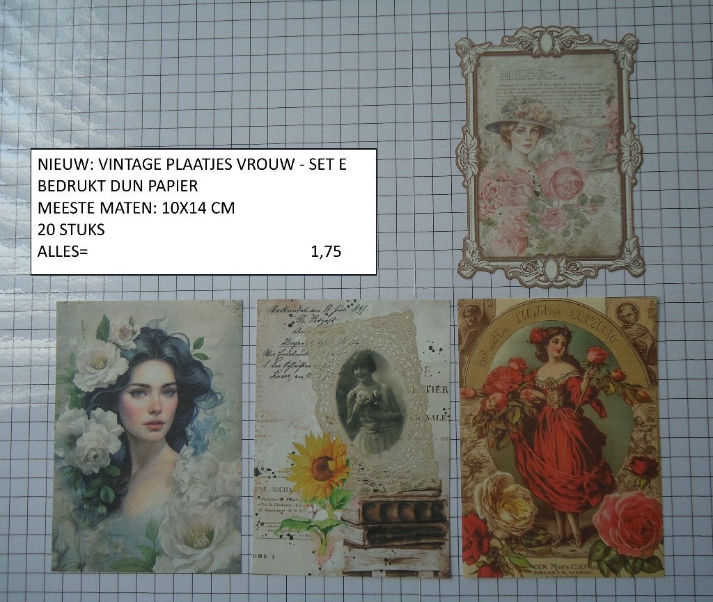 vintage plaatjes vrouw set E ( 20 st ) alleen verzenden, Hobby en Vrije tijd, Scrapbooking, Ophalen, Nieuw, Overige typen, Overige merken