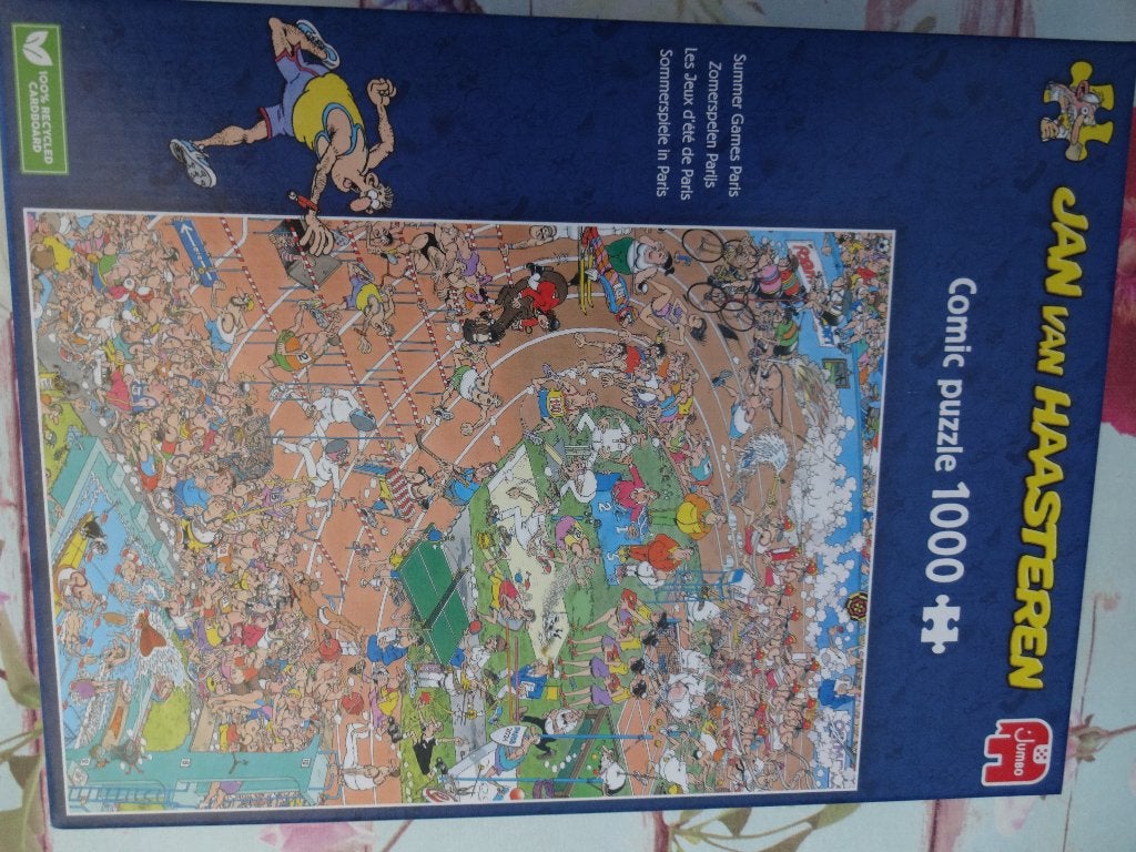 Jan Haasteren puzzel Zomerspelen Parijs van JUMBO 1.000 st., Ophalen of Verzenden, 500 t/m 1500 stukjes, Zo goed als nieuw, Legpuzzel
