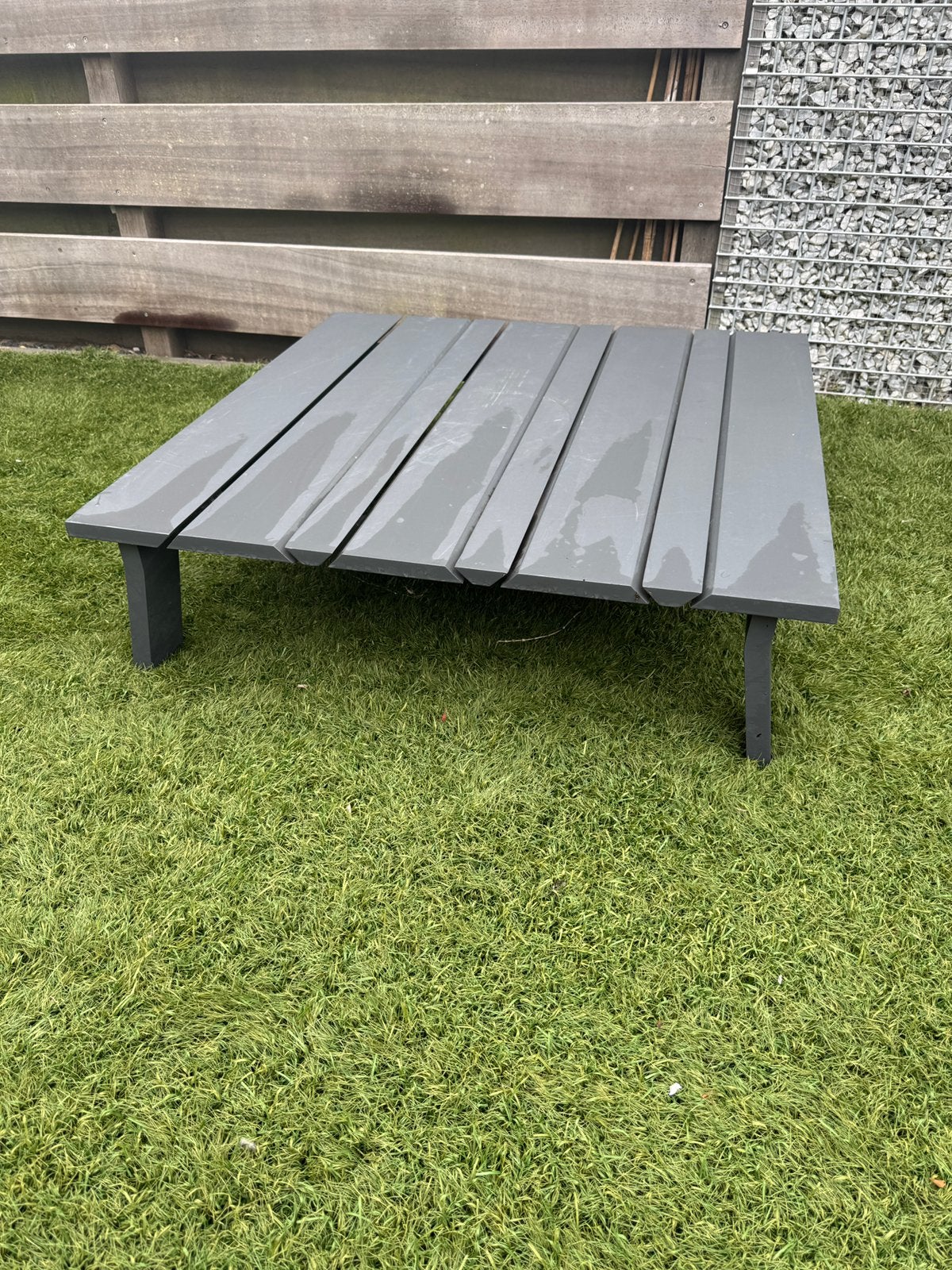 Lage tafel 85x85x25 cm, Tuin en Terras, Tuintafels, Ophalen, Zo goed als nieuw, Rechthoekig, Aluminium