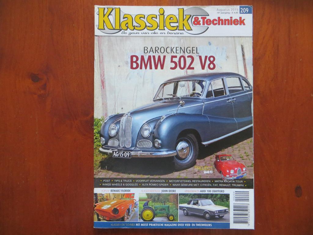 Klassiek & Techniek 209 BMW 502 V8, Renault Floride, Audi, Boeken, Ophalen of Verzenden, Nieuw, Audi