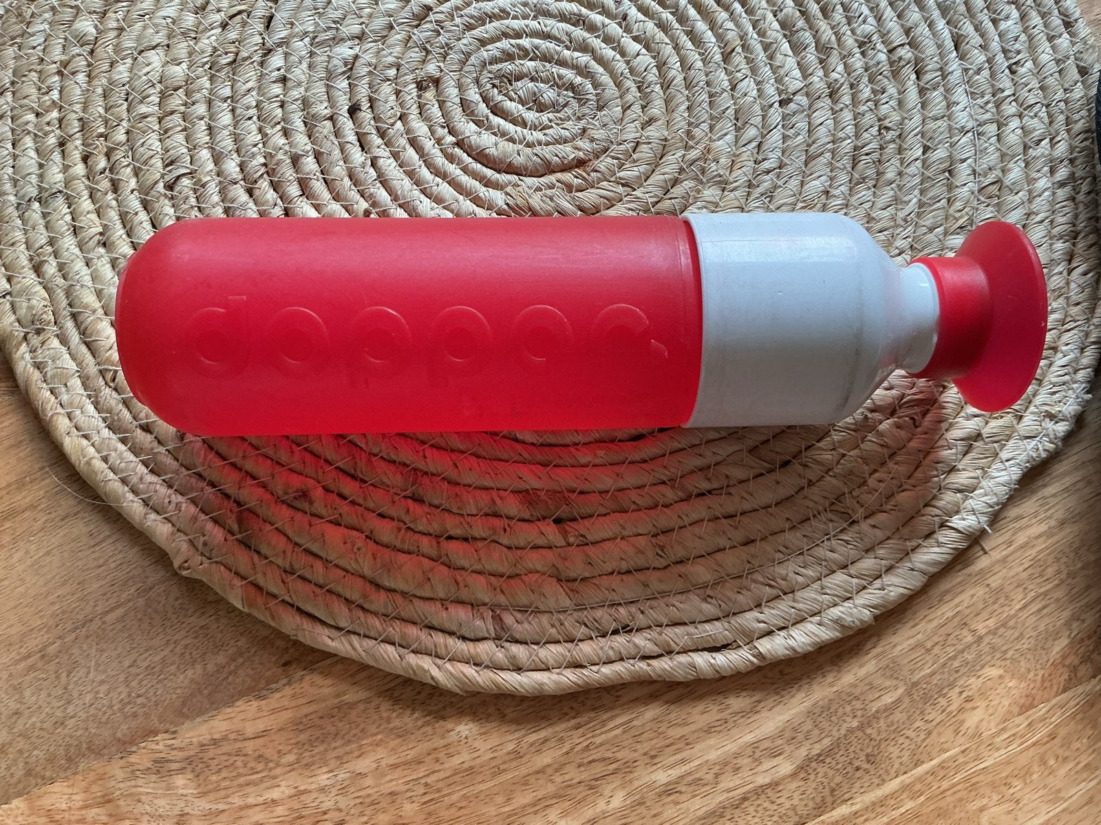Dopper waterfles rood/wit, Sport en Fitness, Bidons, Ophalen of Verzenden, Gebruikt