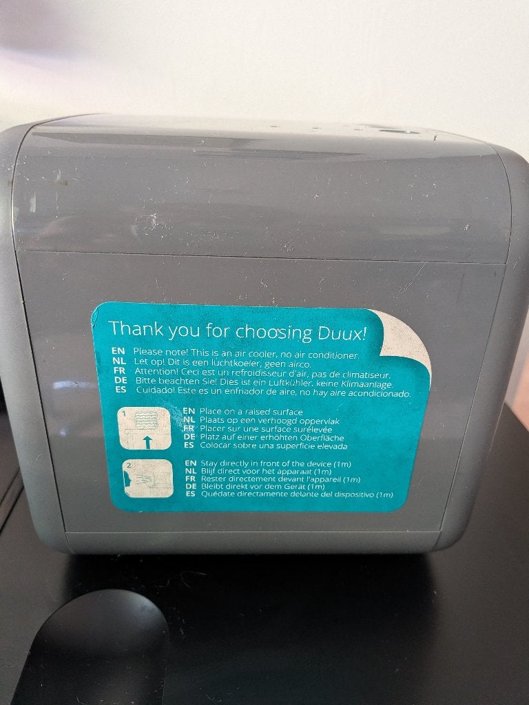 Duux Sqair Aircooler / Luchtkoeler (Grijs) - Compact model, Ophalen, Zo goed als nieuw, Tafelventilator